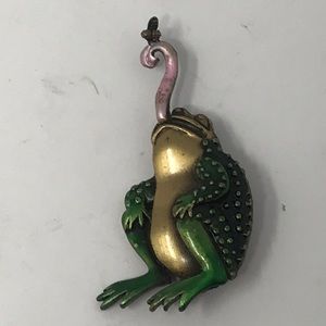 Jj jonette Frog brooch
